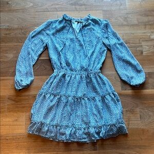 Casual, Cheetah Pront Long Sleeve Dress